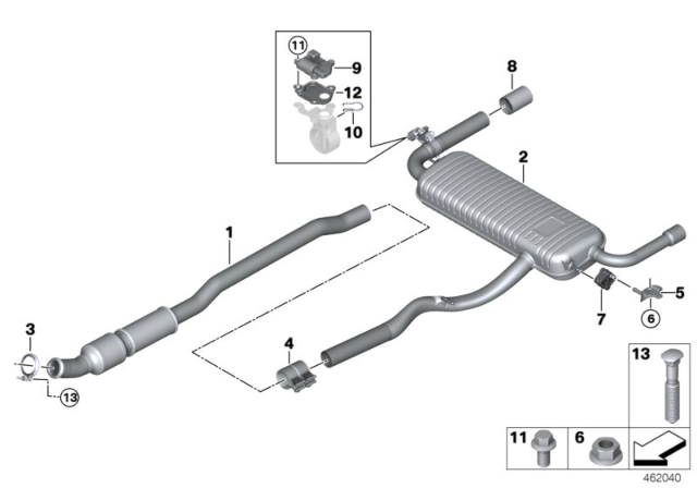 2019 BMW X2 Holder, Exhaust System Diagram for 18308673214
