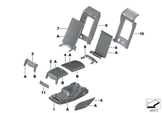 2019 BMW 740i xDrive Individual Armrest Diagram 2