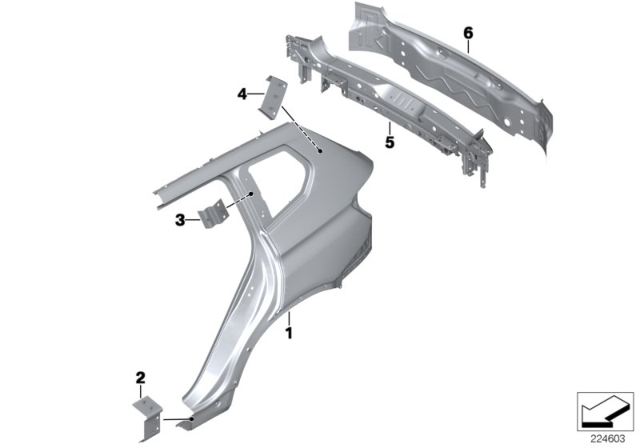 2013 BMW X3 Side Panel / Tail Trim Diagram