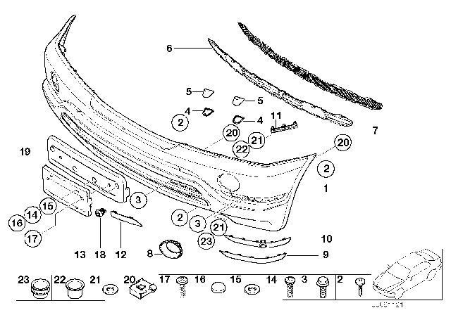 2003 BMW X5 Trim Panel, Front Diagram