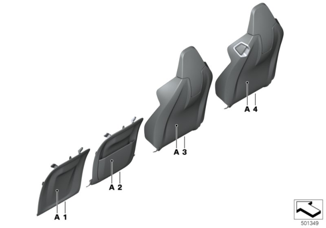 2020 BMW M8 Individual Backrest Trims Rear Panel Diagram