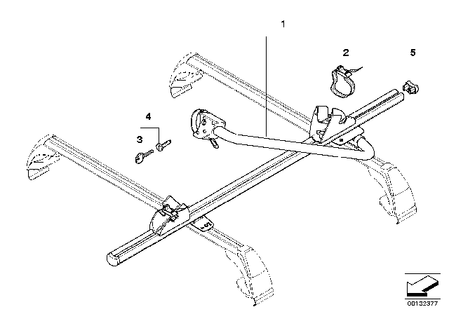 2007 BMW 328xi Touring Bicycle Holder Diagram 1