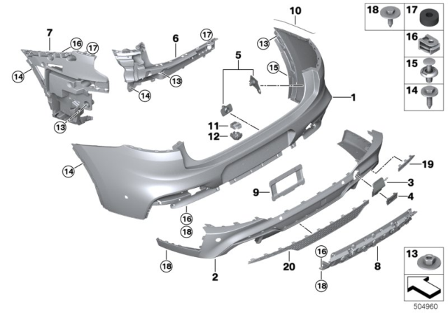 2020 BMW X4 Trim Panel, Bumper, Rear, Bottom Diagram for 51128078843