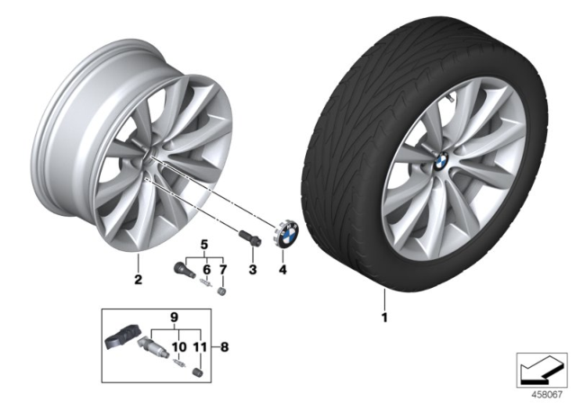 2020 BMW 840i xDrive Gran Coupe Disc Wheel, Light Alloy, Ref Diagram for 36116886148