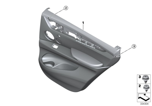 2016 BMW X6 DOOR LINING LEATHER REAR LEF Diagram for 51427484707