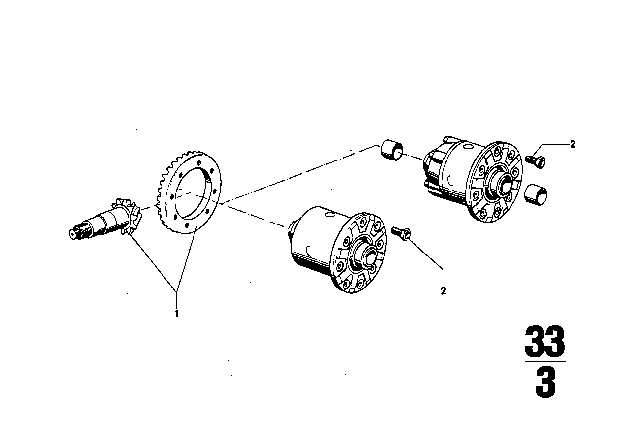 1969 BMW 2800CS Rear-Differential Ring Gear Diagram