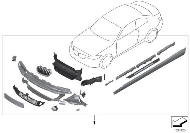 2015 BMW 228i Retrofit Kit M Aerodynamic Package Diagram