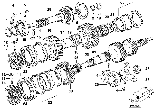 2002 BMW 525i SHIM Diagram for 23211224917