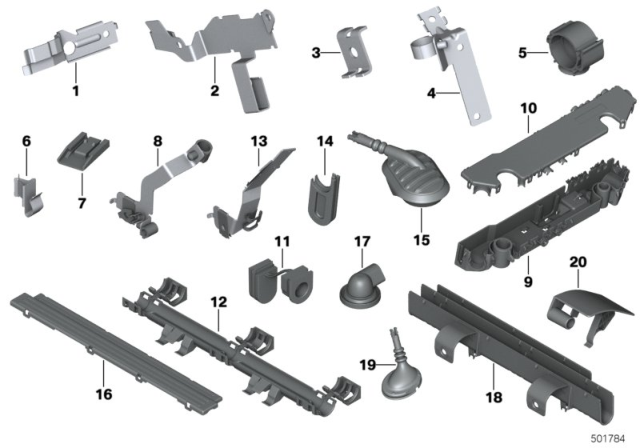 2011 BMW 328i Cable Harness Fixings Diagram 2