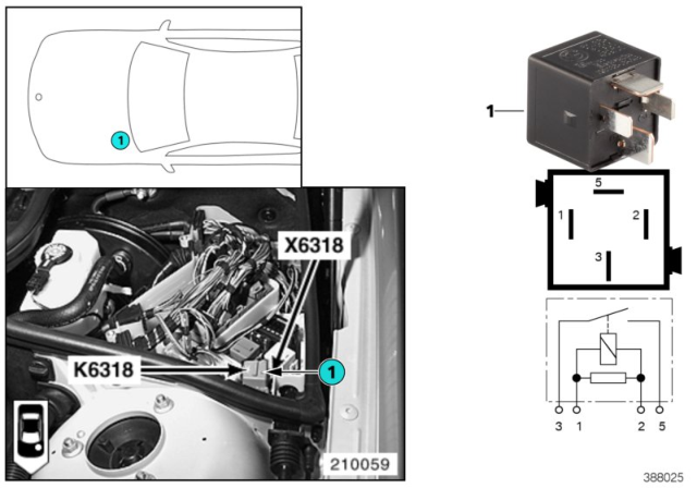 2001 BMW 325i Relay, Hydraulic Pump Diagram