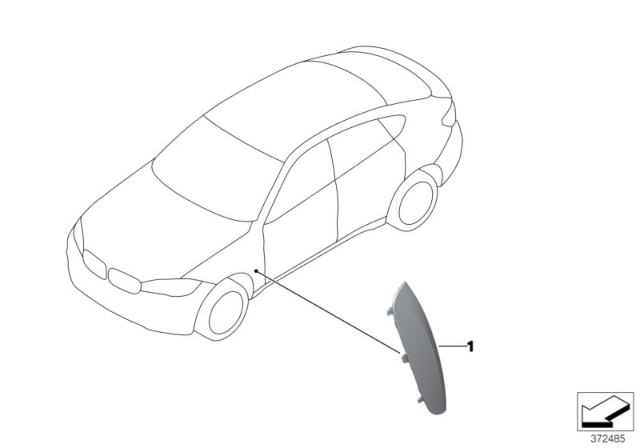 2016 BMW X6 Exterior Trim / Grille Diagram