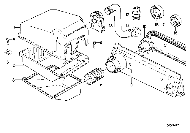 1987 BMW 735i E-Box-Ventilation Diagram