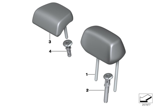 2018 BMW 320i Rear Seat Head Restraint Diagram 1