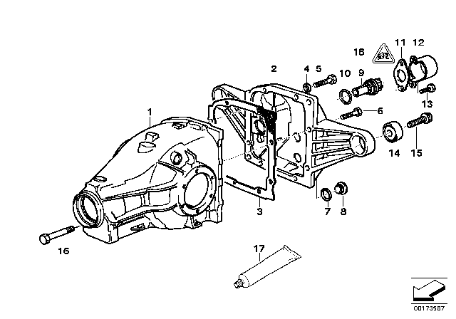 1999 BMW 318is Rubber Mounting Diagram for 33171134872