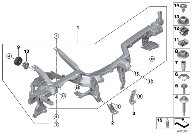 2020 BMW 540i Carrier Instrument Panel Diagram