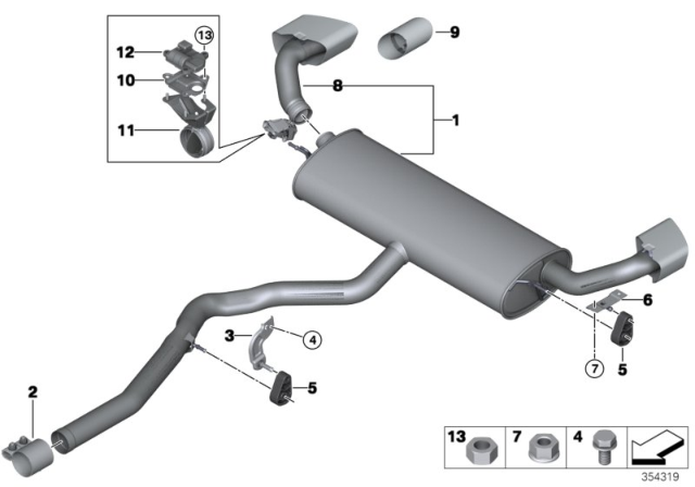 2015 BMW X6 Exhaust System Diagram