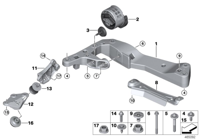 2020 BMW X7 Gearbox Mount Diagram for 22326860533
