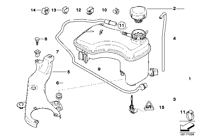 2001 BMW M3 Expansion Tank / Tubing Diagram