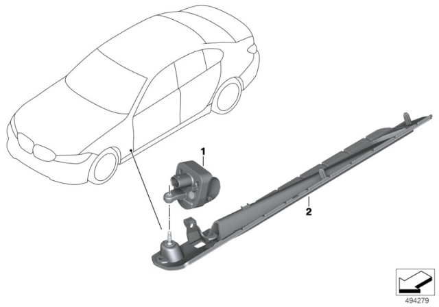 2020 BMW M340i Illuminated Headliner Diagram