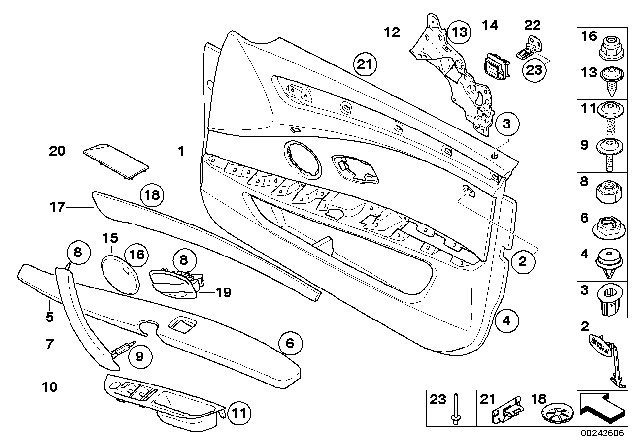 2005 BMW 525i Door Trim Panel Diagram 4