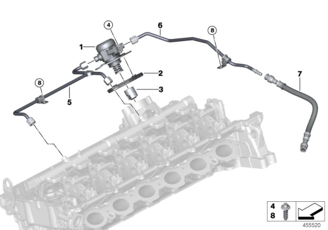 2019 BMW 440i xDrive High-Pressure Pump / Tubing Diagram