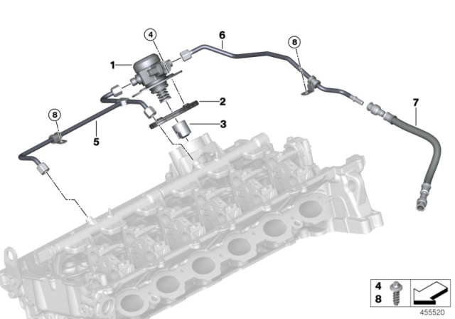 2018 BMW 440i xDrive High-Pressure Pump / Tubing Diagram