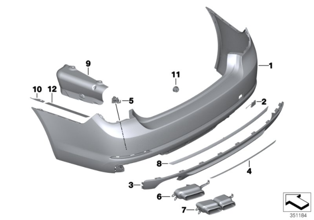 2014 BMW 760Li BUMPER TRIM PANEL, PRIMERED Diagram for 51127311356