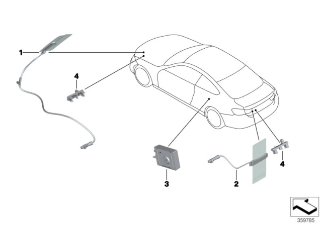 2018 BMW M4 Single Parts, Telephone Aerial Diagram