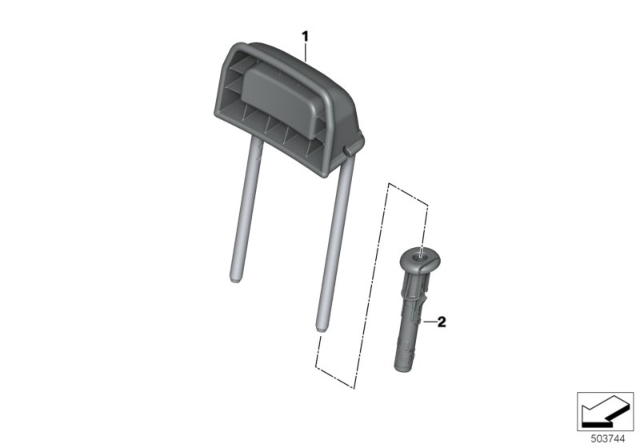 2019 BMW M6 Rear Seat Head Restraint Diagram