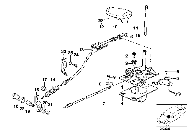 1994 BMW 750iL Shift Interlock Automatic Transmission Diagram