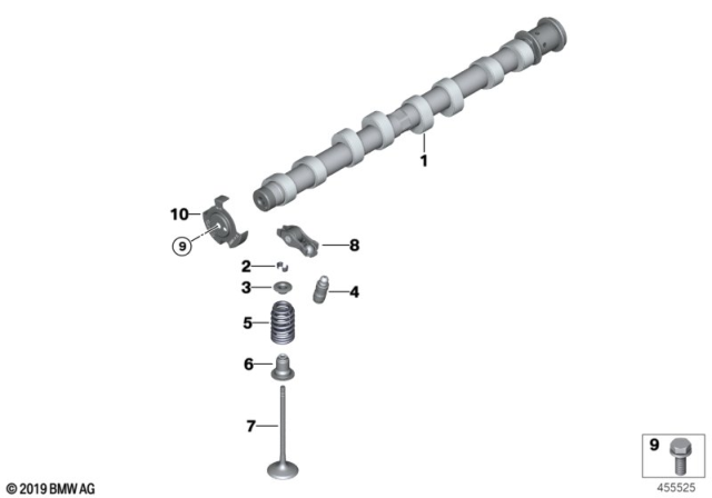 2019 BMW X2 Valve Timing Gear, Camshaft Diagram 1