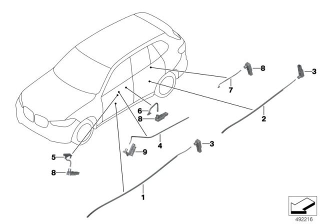 2020 BMW X6 Fibre-Optic Conductor Door Diagram