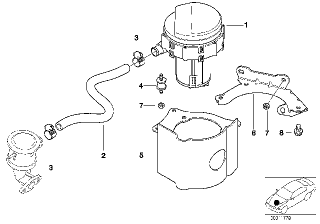 2002 BMW 325xi Emission Control - Air Pump Diagram 1