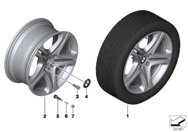 2017 BMW 640i xDrive BMW LA Wheel, Star Spoke Diagram 7