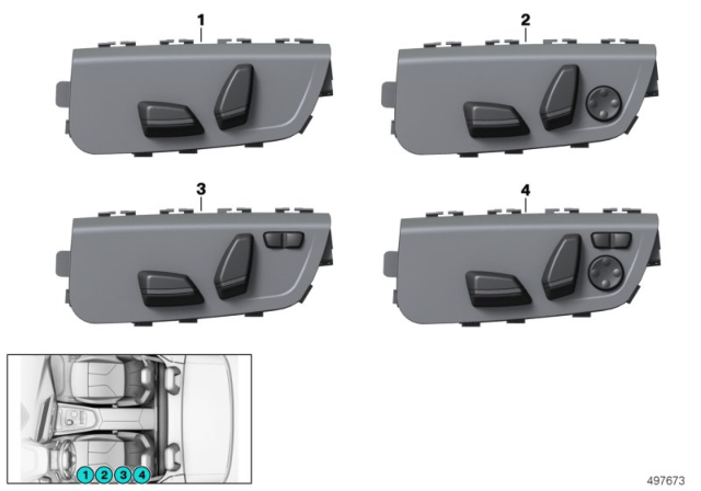2020 BMW Z4 Seat Adjustment Switch Diagram 1