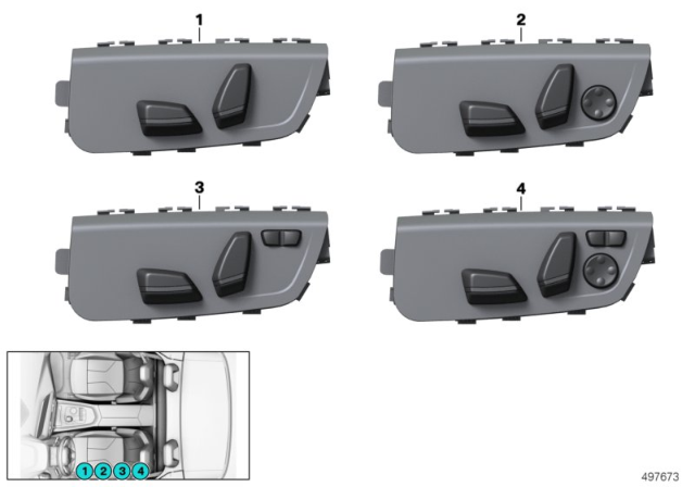 2020 BMW Z4 SEAT ADJUSTMENT SWITCH, LEFT Diagram for 61319248083