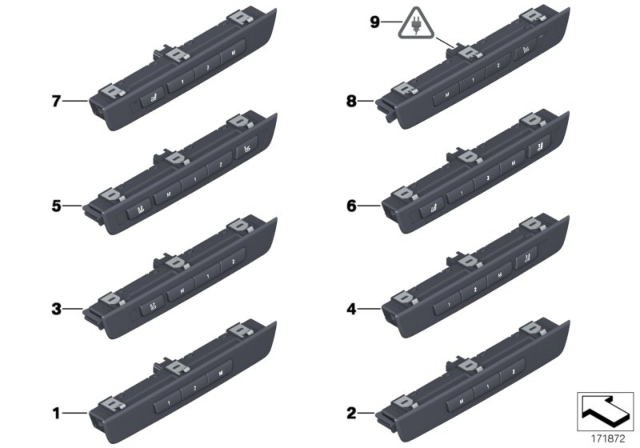 2013 BMW M5 Operating Unit, Supplement Seat Functions Diagram