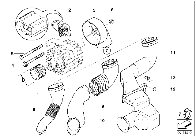 2004 BMW 330Ci Alternator Single Parts Diagram