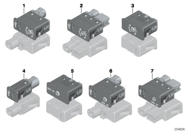 2011 BMW 535i xDrive USB / Aux-In Socket Diagram 2