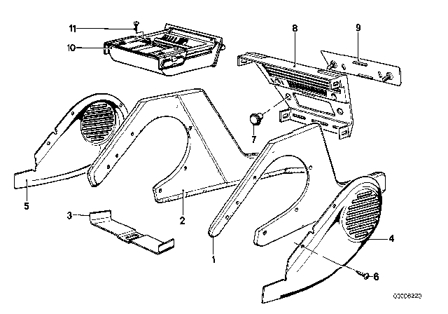 1975 BMW 530i Cover Diagram for 51161850094