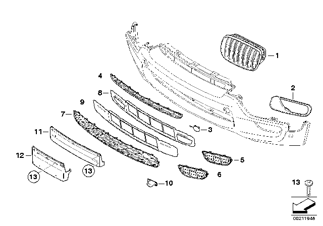 2007 BMW X5 M Trim Panel, Trim Elements Diagram