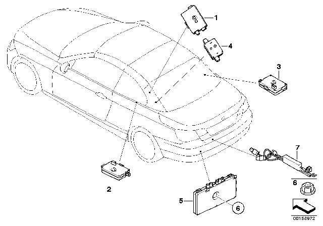 2009 BMW 328i Single Parts, Aerial Amplifier / Splitter Diagram