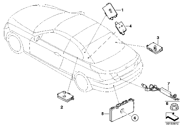 2007 BMW 335i Single Parts, Aerial Amplifier / Splitter Diagram