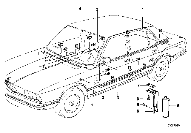 1975 BMW 530i Current Supply Wiring Set Diagram