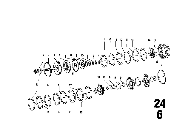 1972 BMW 2002 Drive Clutch (ZF 3HP12) Diagram 2