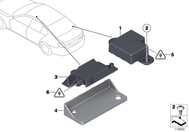 2012 BMW 528i Single Parts, Telephone Aerial Diagram