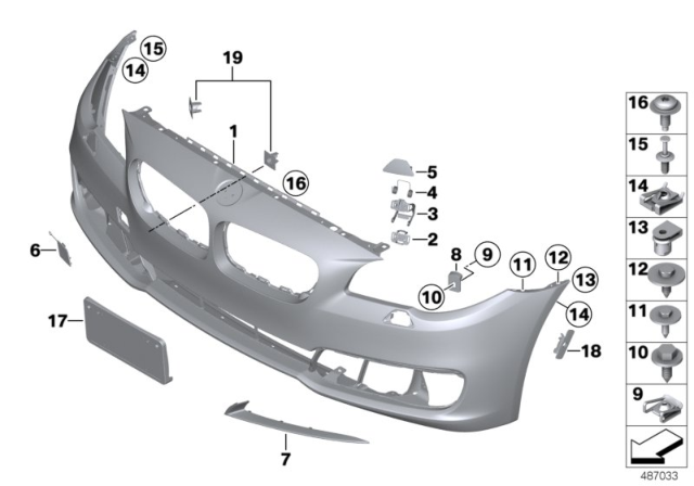 2014 BMW 550i Trim Panel, Front Diagram