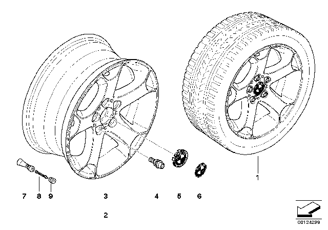 2001 BMW X5 BMW LA Wheel, Y-Spoke Diagram 1