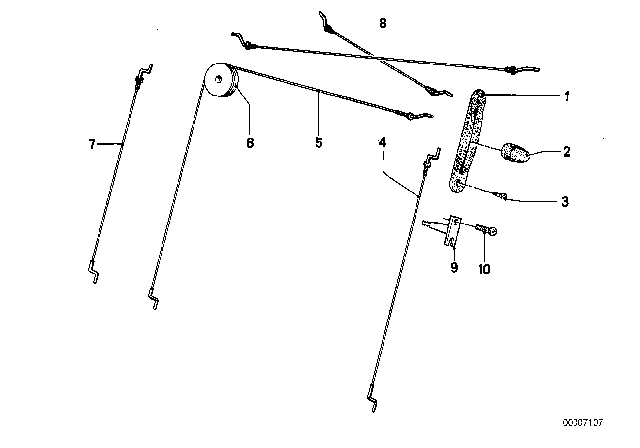 1985 BMW 635CSi Front Seat Backrest Unlocking Diagram