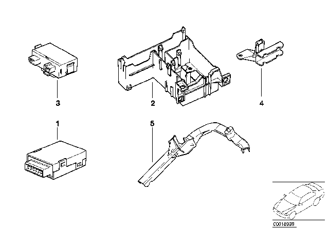 1998 BMW M3 EWS Control Unit / tr Module / Support Diagram